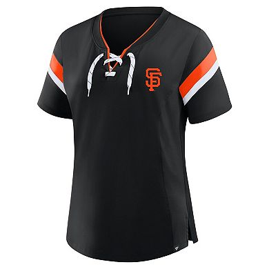 Women's Profile Black San Francisco Giants Lace-Up T-Shirt