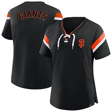 Women's Profile Black San Francisco Giants Lace-Up T-Shirt