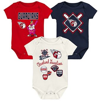 Infant Outerstuff Cleveland Guardians Home Plate 3 pc Creeper Set