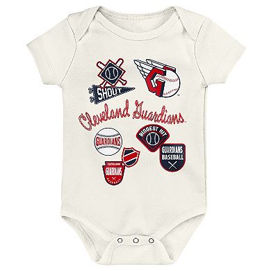 Infant Outerstuff Cleveland Guardians Home Plate 3-Piece Creeper Set