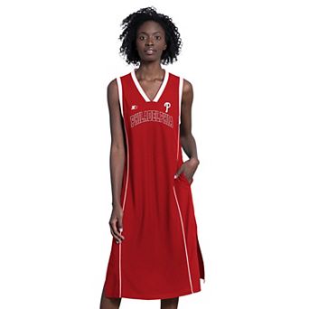 Women's Starter Red Philadelphia Phillies Line Up Sneaker Sleeveless Maxi Dress