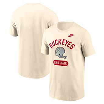 Men's Nike Natural Ohio State Buckeyes Legacy Arch Helmet T-Shirt