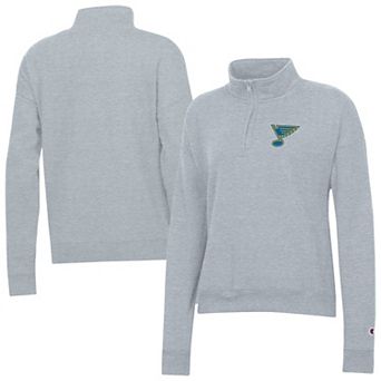 Women's Champion Heather Gray St. Louis Blues Powerblend Quarter-Zip Sweatshirt