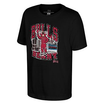 Youth Stadium Essentials Black Chicago Bulls Mascot City Elementized T-Shirt