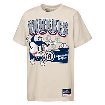 Youth Mitchell & Ness Cream New York Yankees Step Back Up Mascot T-Shirt