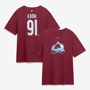 Men's Fanatics Nazem Kadri Burgundy Colorado Avalanche Authentic Stack Name & Number T-Shirt