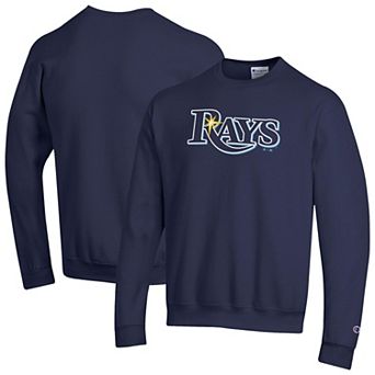 Men's Champion Navy Tampa Bay Rays Powerblend Wordmark Sweatshirt