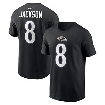 Men's Nike Lamar Jackson Black Baltimore Ravens Name & Number T-Shirt