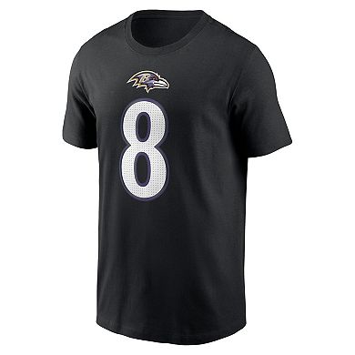 Men's Nike Lamar Jackson Black Baltimore Ravens Name & Number T-Shirt