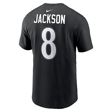 Men's Nike Lamar Jackson Black Baltimore Ravens Name & Number T-Shirt