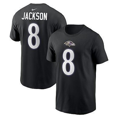 Men's Nike Lamar Jackson Black Baltimore Ravens Name & Number T-Shirt
