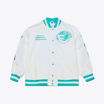 Men's Mitchell & Ness White Memphis Grizzlies Arctic Lightweight Full-Snap Satin Jacket