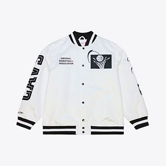 Men's Mitchell & Ness White Cleveland Cavaliers Arctic Lightweight Full-Snap Satin Jacket