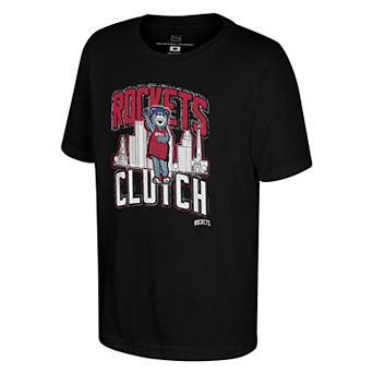Youth Stadium Essentials Black Houston Rockets Mascot City Elementized T-Shirt