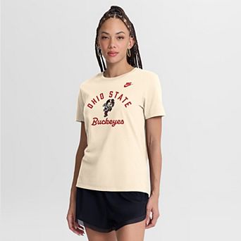 Women's Nike Natural Ohio State Buckeyes Legacy Team Name T-Shirt