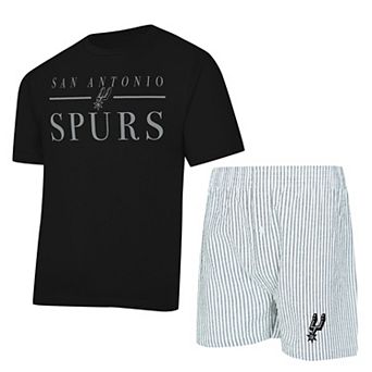 Women's Concepts Sport Black/White San Antonio Spurs Copeland T-Shirt & Shorts Sleep Set