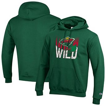 Men's Champion Green Minnesota Wild Powerblend Hoodie