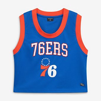 Women's Hype and Vice Royal Philadelphia 76ers Cropped Basketball Scoop Neck Tank Top