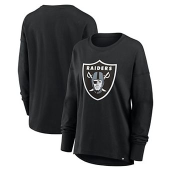 Women's Fanatics Black Las Vegas Raiders Relaxed Hip Essential Long Sleeve T-Shirt