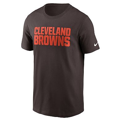 Men's Nike Brown Cleveland Browns Primetime Wordmark Essential T-Shirt