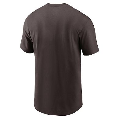 Men's Nike Brown Cleveland Browns Primetime Wordmark Essential T-Shirt