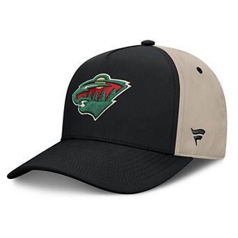 Men's Fanatics Black/Tan Minnesota Wild 2026 Stanley Cup Playoffs Locker Room Adjustable Hat