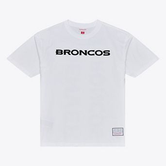 Men's Mitchell & Ness White Denver Broncos Monochrome T-Shirt