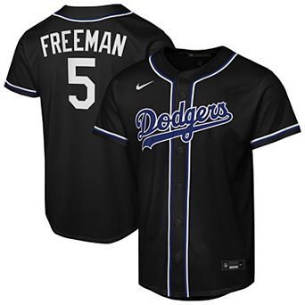 Youth Nike Freddie Freeman Black Los Angeles Dodgers Fashion Replica Player Jersey