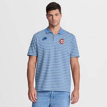 Men's Nike Light Blue Chicago Cubs Cooperstown Collection Dri-FIT Victory Striped Polo