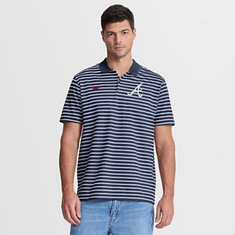 Men's Nike Navy/White Atlanta Braves Striped Victory Dri-FIT Polo
