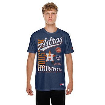 Men's New Era Navy Houston Astros Oversized Throwback Distressed T-Shirt