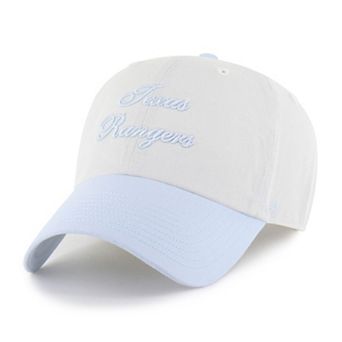 Women's '47 White/Light Blue Texas Rangers Gelato Two-Tone Clean Up Adjustable Hat