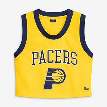 Women's Hype and Vice Gold Indiana Pacers Cropped Basketball Scoop Neck Tank Top
