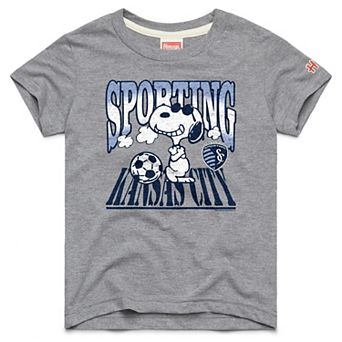 Youth Homage Gray Sporting Kansas City MLS x Peanuts Snoopy Graphic Tri-Blend T-Shirt