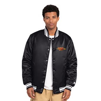Men's Starter Black Washington Commanders Locker Room Satin Varsity Full-Snap Jacket