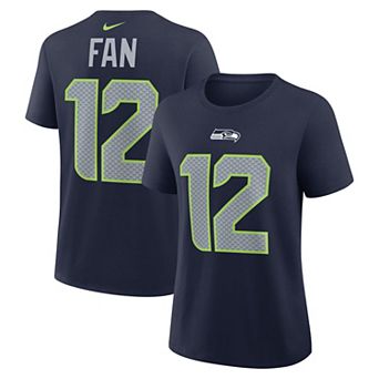 Women's Nike 12s College Navy Seattle Seahawks Name & Number T-Shirt