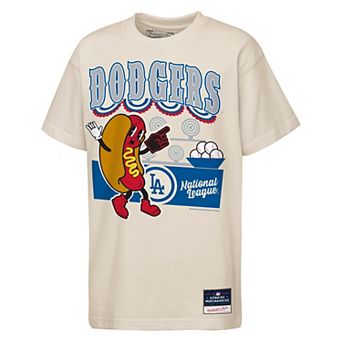 Youth Mitchell & Ness Cream Los Angeles Dodgers Step Back Up Mascot T-Shirt