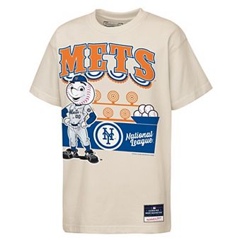 Youth Mitchell & Ness Cream New York Mets Step Back Up Mascot T-Shirt