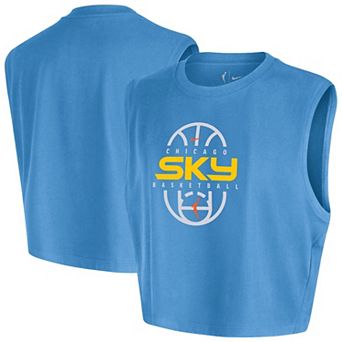 Women's Nike Sky Blue Chicago Sky 2026 Authentic On-Court Sleeveless Cropped T-Shirt