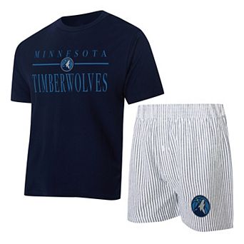Women's Concepts Sport Navy/White Minnesota Timberwolves Copeland T-Shirt & Shorts Sleep Set