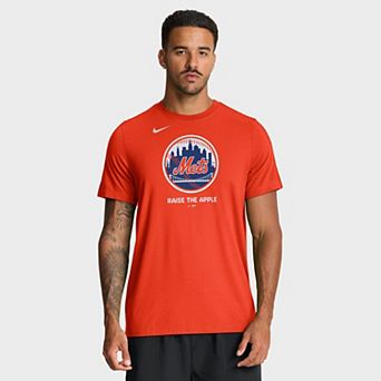 Men's Nike Orange New York Mets Tri-Blend Logo T-Shirt