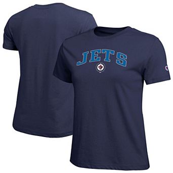Women's Champion Navy Winnipeg Jets Arch Mascot Logo T-Shirt