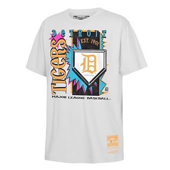 Youth Mitchell & Ness White Detroit Tigers Cooperstown Neon Field Shock T-Shirt