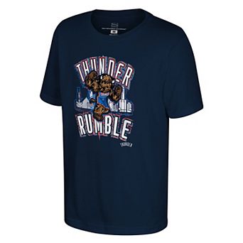 Youth Stadium Essentials Navy Oklahoma City Thunder Mascot City Elementized T-Shirt