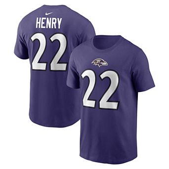 Men's Nike Derrick Henry Purple Baltimore Ravens Name & Number T-Shirt