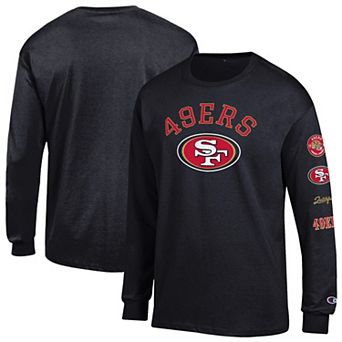 Men's Champion Black San Francisco 49ers Seal Long Sleeve T-Shirt