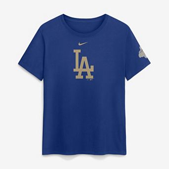 Women's Nike Rush Blue Los Angeles Dodgers 2026 Gold Collection Logo T-Shirt