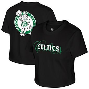 Women's Stadium Essentials Black Boston Celtics 46 Reserve Fans High Waist T-Shirt