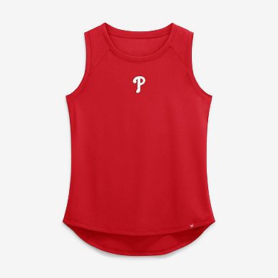 Women's Fanatics Red Philadelphia Phillies Draped Mesh Back Performance Tank Top