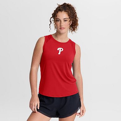 Women's Fanatics Red Philadelphia Phillies Draped Mesh Back Performance Tank Top